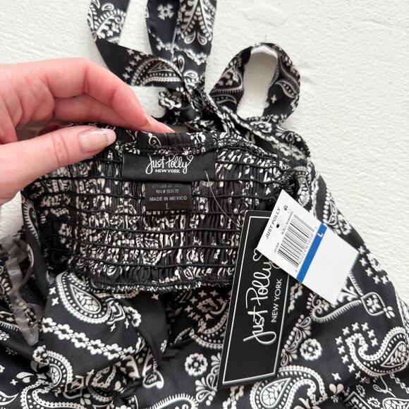 Just Polly Bandana Print Halter Mini Dress, Size Jr Large (Fits Small) - Picture 5 of 8